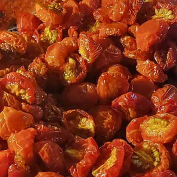 finished roasted cherry tomatoes
