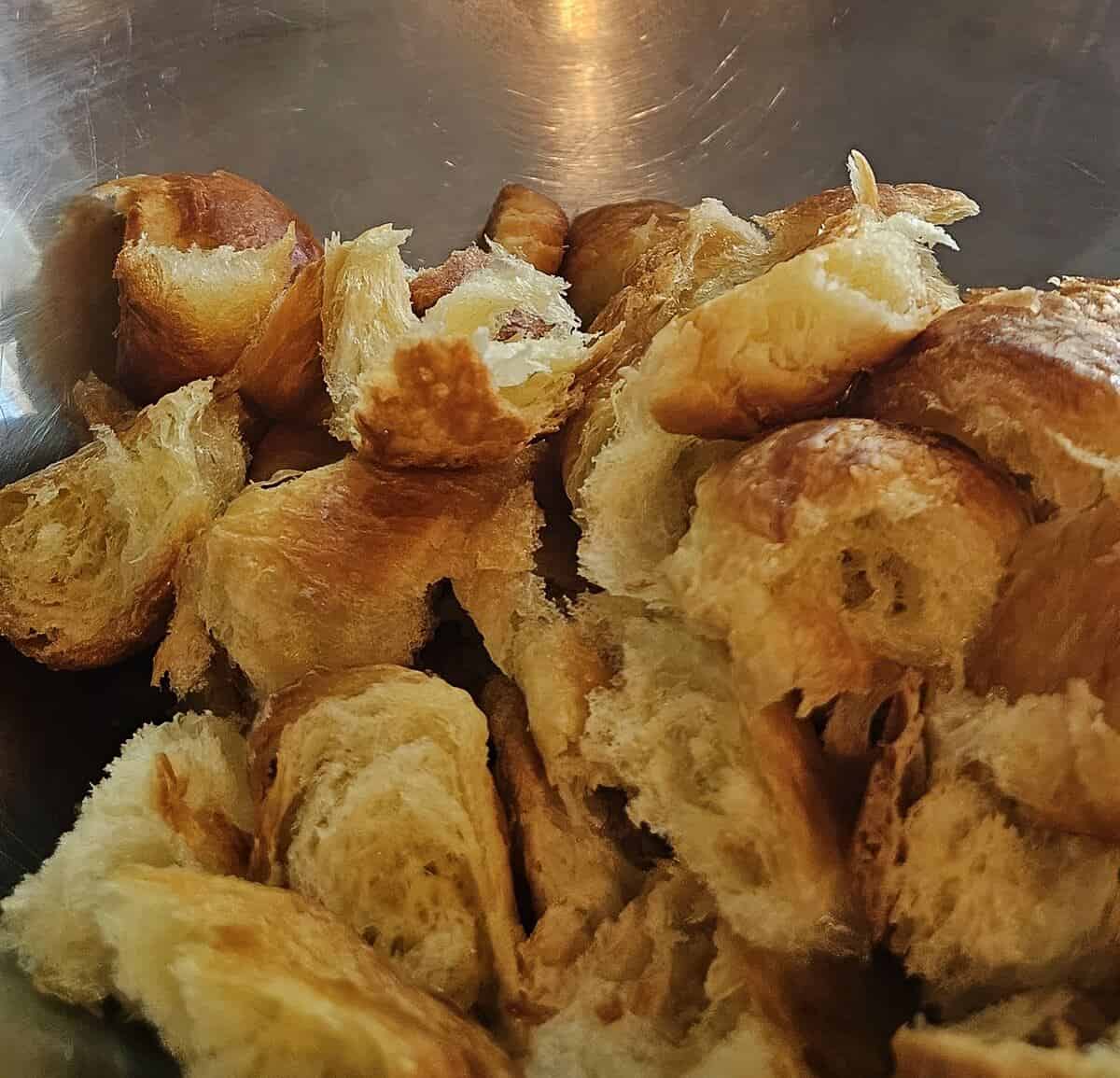 croissants torn into large pieces