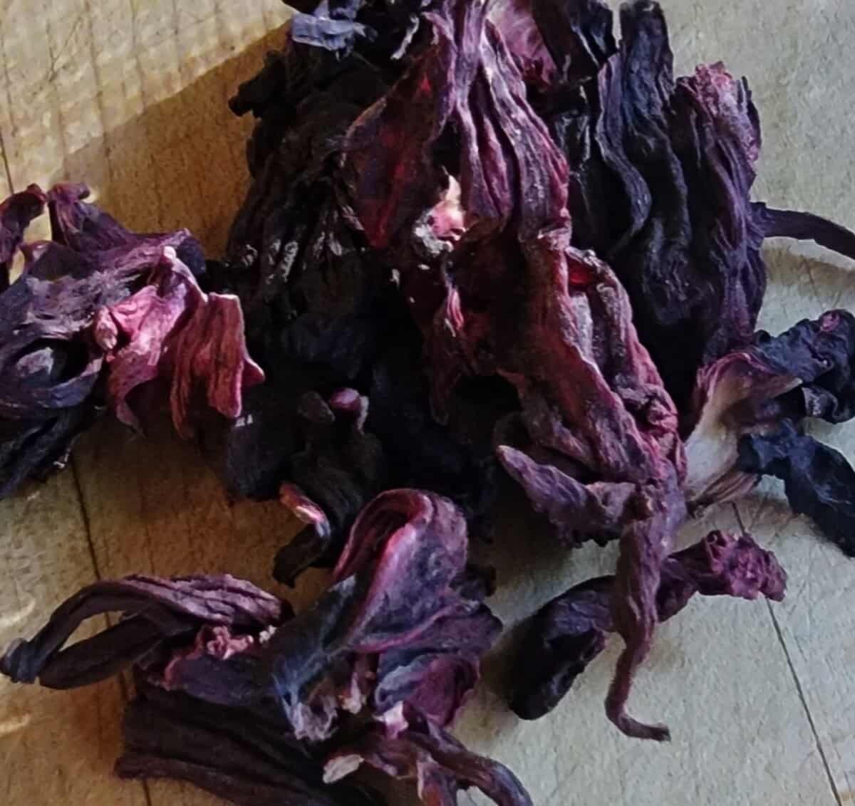 dried hibiscus flowers.