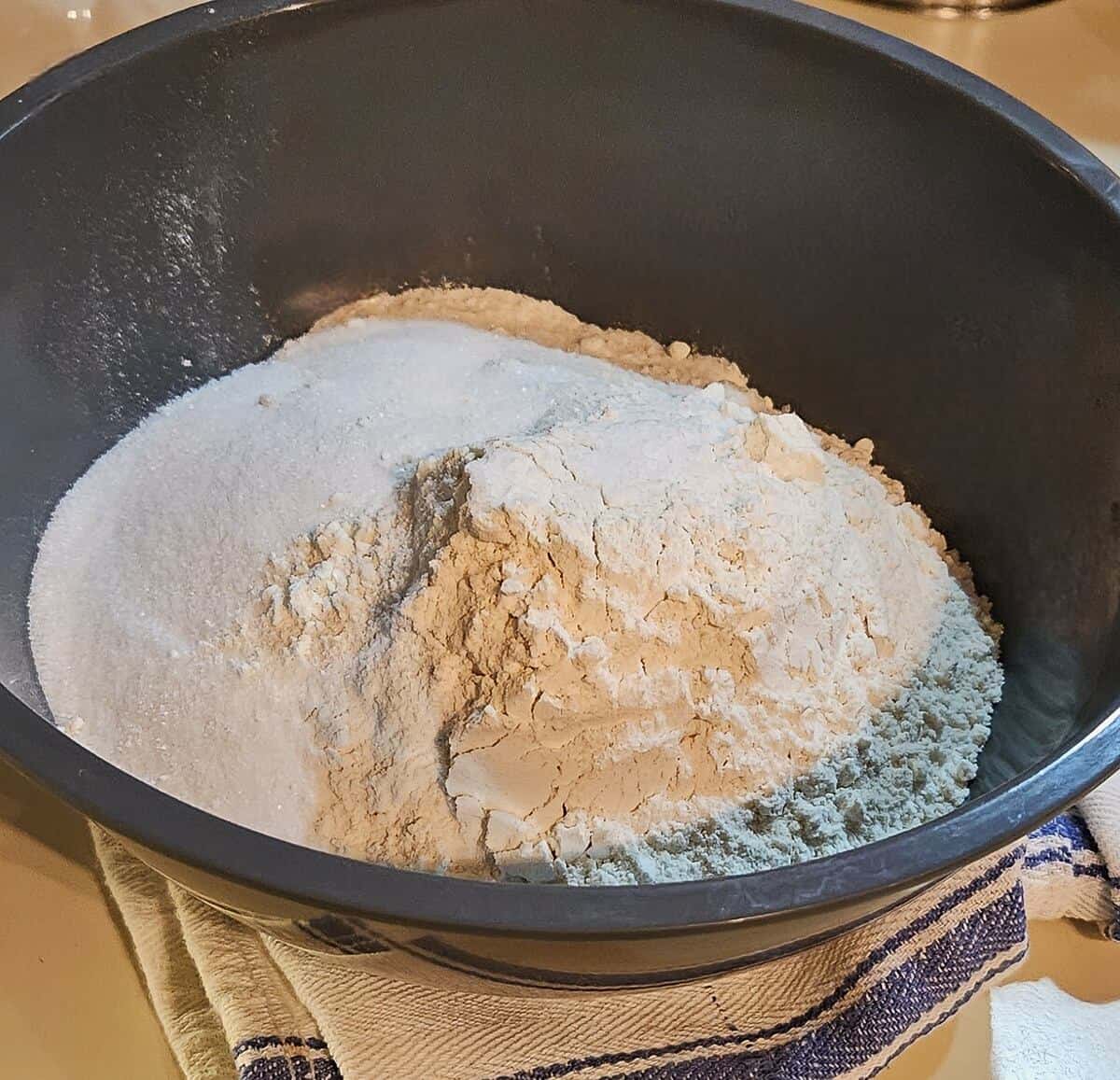 dry ingredients for pie crust in bowl