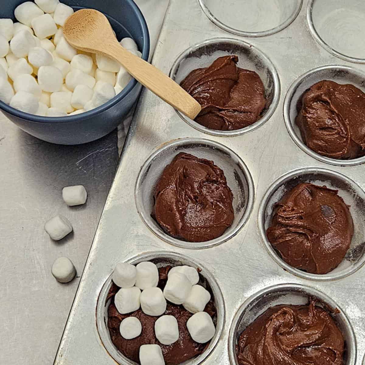 Decadent chocolate treats with marshmallows for a sweet, gooey dessert experience.