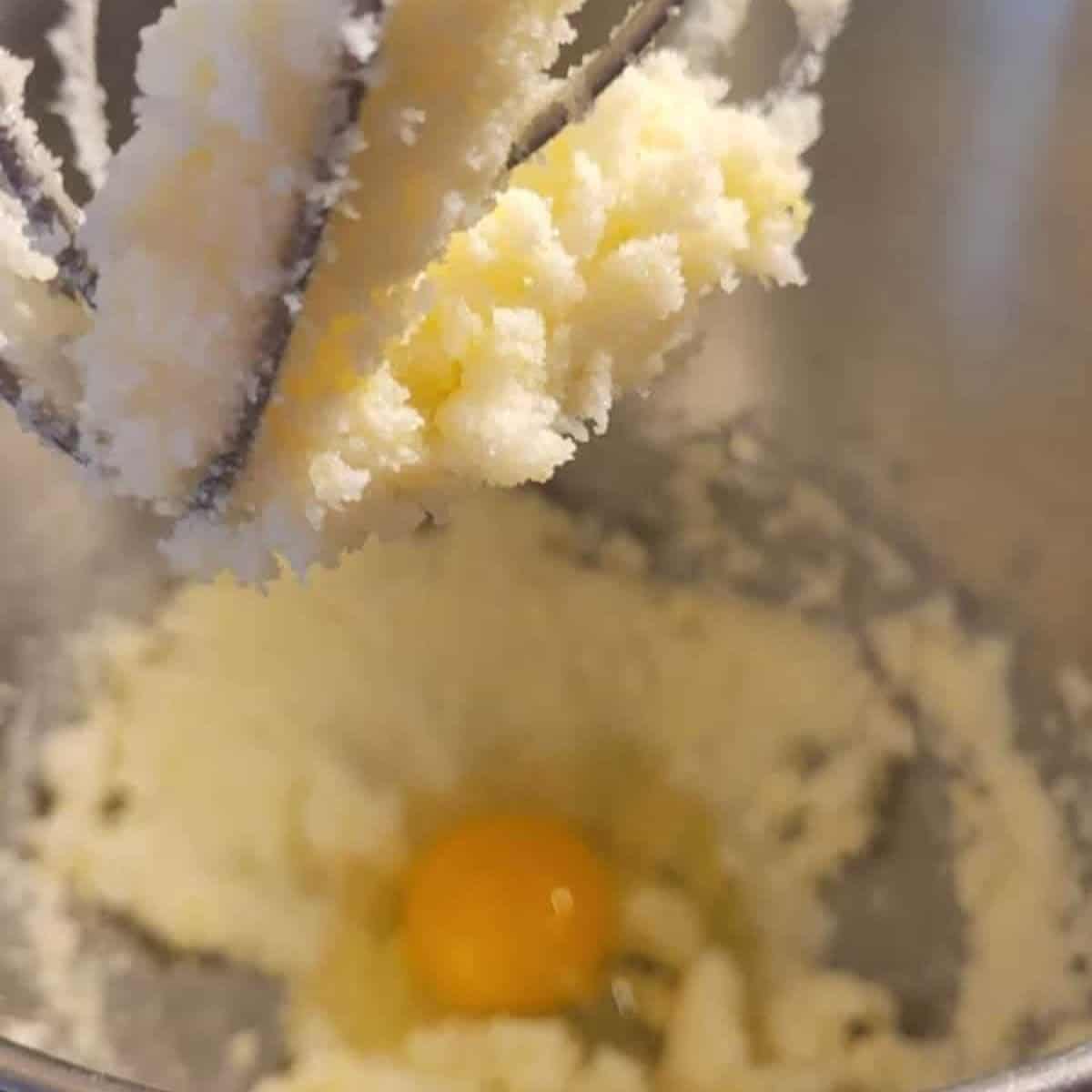 Adding eggs to the raspberry crumb buckle recipe